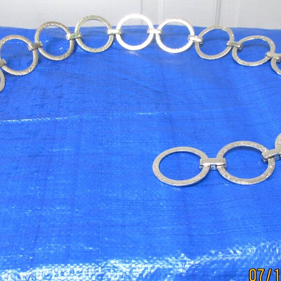 Metal Ring Belt Silver and Gold Adjustable and Reversible 48 inches long main image 7